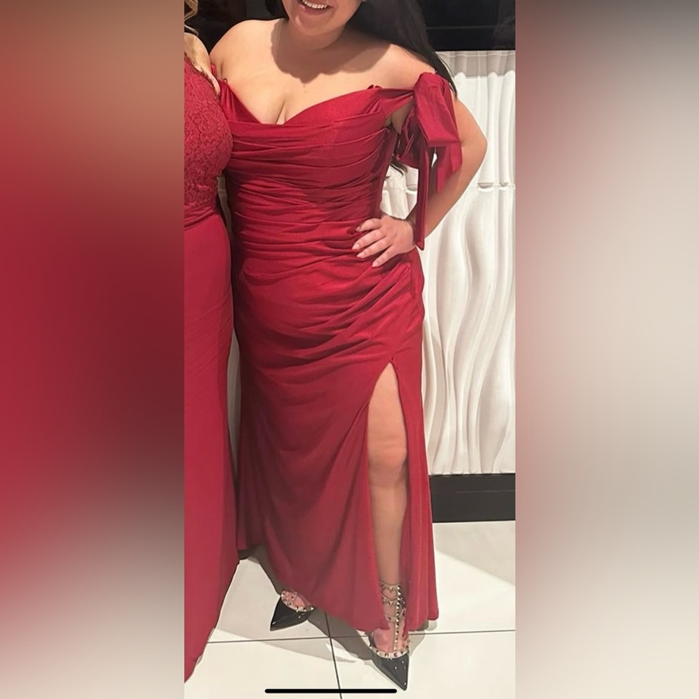 Cinderella Red Ruched One Shoulder Gown